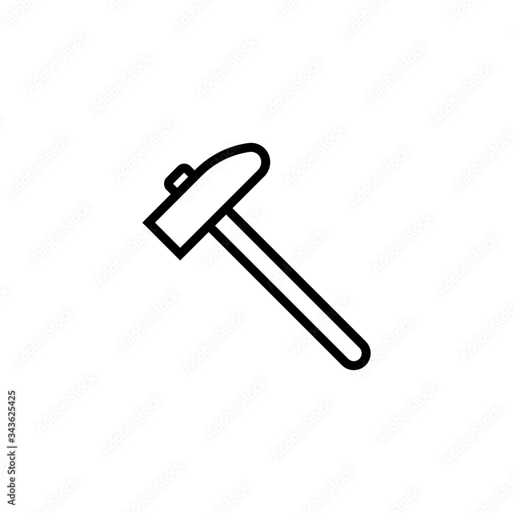 Hammer Icon in outline style on white background Hammer Icon in outline style on white background
