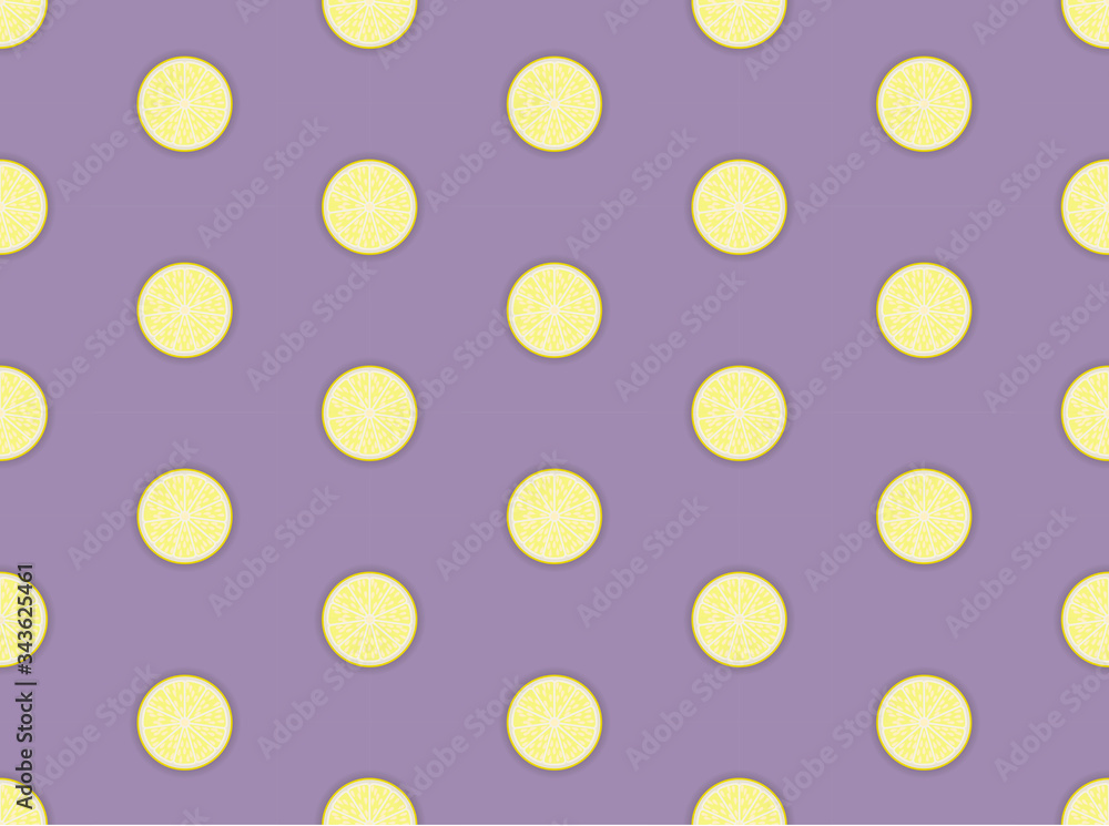 Slices of fresh yellow lemon seamless pattern. Suitable for textile, wrapping, wallpaper Slices of fresh yellow lemon seamless pattern. Suitable for textile, wrapping, wallpaper