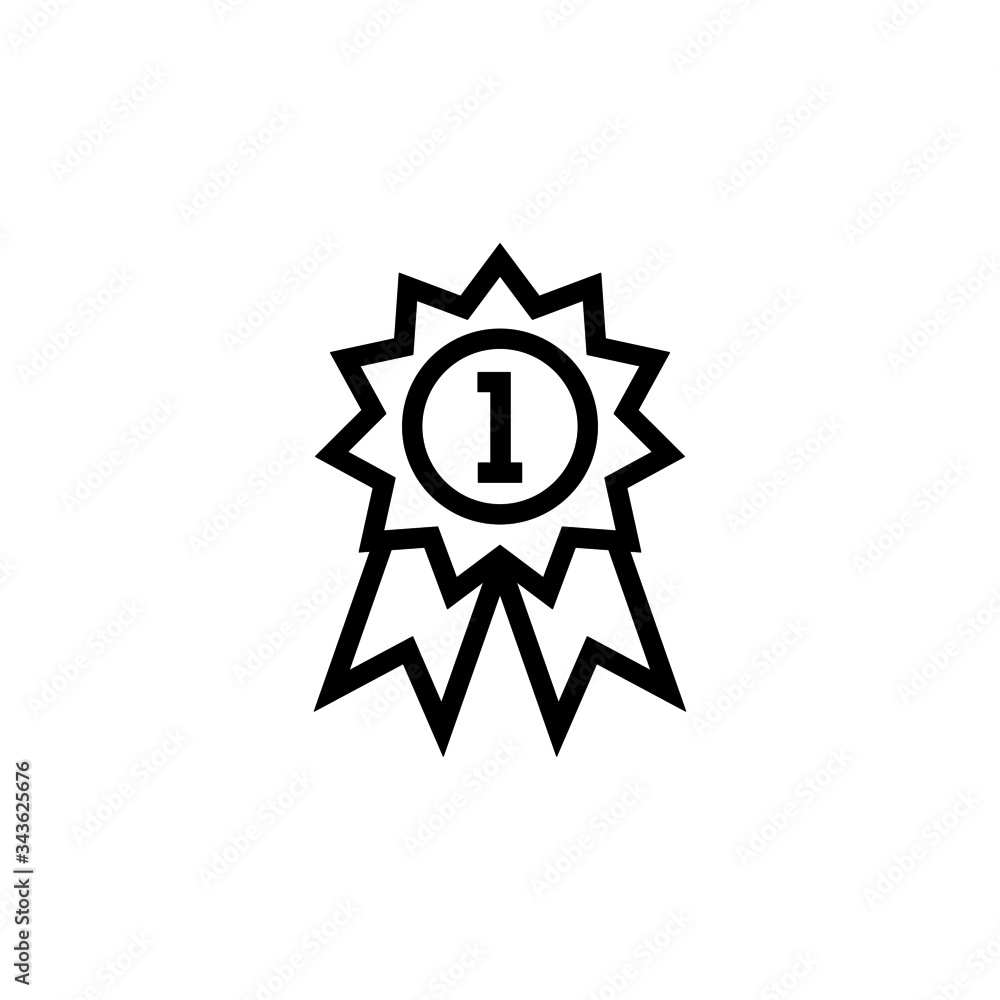 Winner Icon, Victory symbol in outline style on white background Winner Icon, Victory symbol in outline style on white background