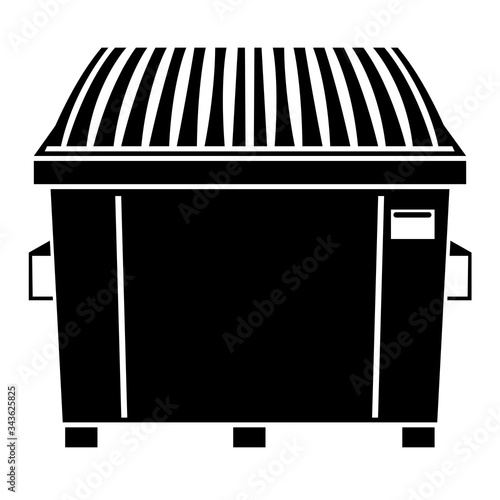 garbage dumpster in black and white