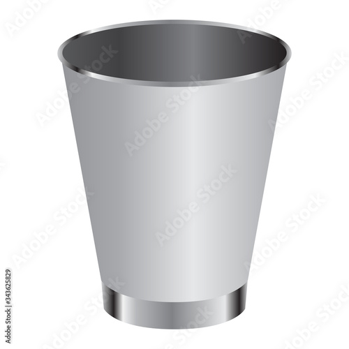 metal trash can in color