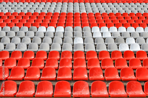 Empty seats in the stands of the arena