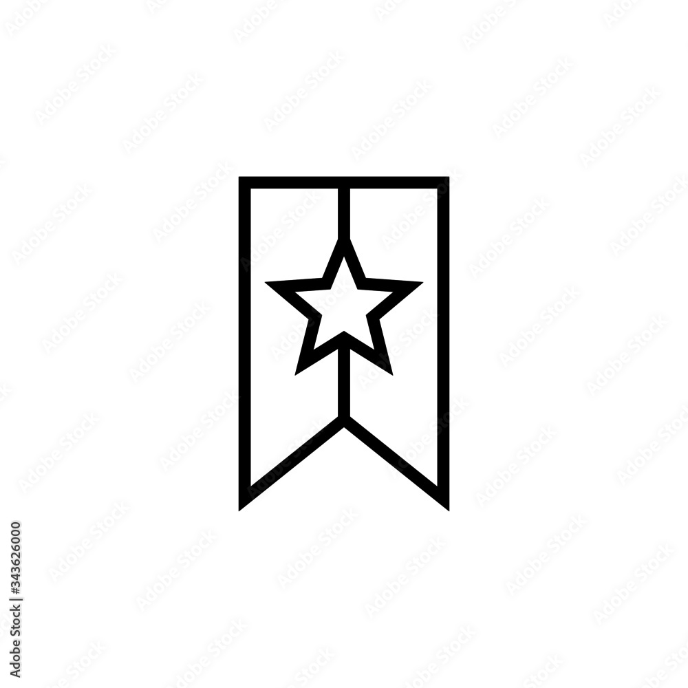 Bookmark Icon in outline style on white background Bookmark Icon in outline style on white background