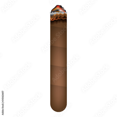 lit cigar in full color