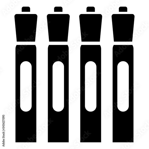 set of dry erase markers in black and white