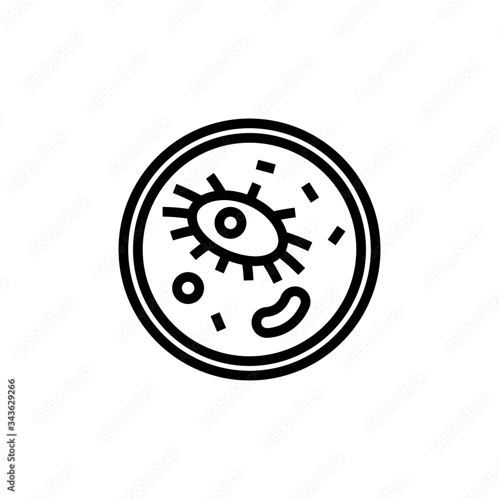 Bacteria icon template Virus or Bacteria symbol in outline style isolated on white background Bacteria icon template Virus or Bacteria symbol in outline style isolated on white background