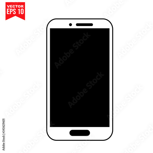 mobile phone with blank screen Icon symbol Flat vector illustration for graphic and web design.