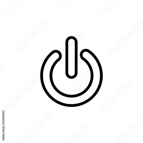On off icon template, Switch button symbol vector sign in outline style isolated on white background