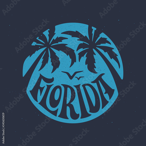 Florida Miami t-shirt design. Vector illustration.