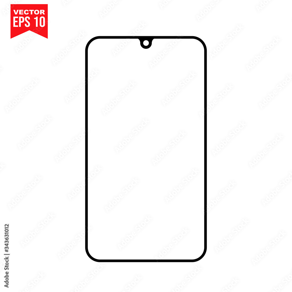 mobile phone with blank screen Icon symbol Flat vector illustration for graphic and web design. mobile phone with blank screen Icon symbol Flat vector illustration for graphic and web design.