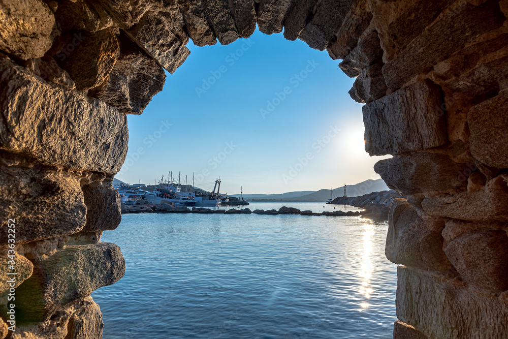 Naoussa village and harbor - Aegean Sea - Paros Cyclades islands - Greece.
