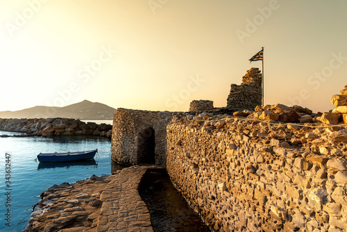 Naoussa village and harbor - Aegean Sea - Paros Cyclades islands - Greece.