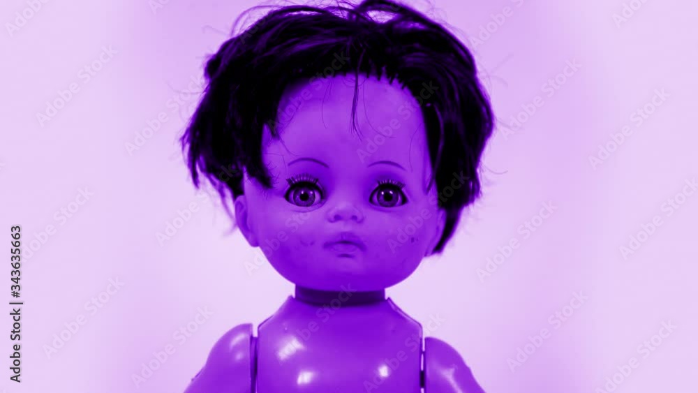 Zooming in and out to plastic doll. Zooming in and out to plastic doll.