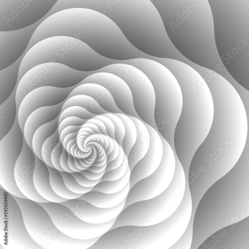 Fractal spiral, abstract geometric art. Vector swirl vortex pattern design. Whirlpool twist hypnotic geometry background.
