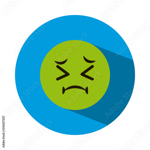 sick emoji icon, block style