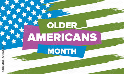 Older Americans Month. Celebrated in May in the United States. National Month of observance for Older Americans. Poster, card, banner and background. Vector illustration