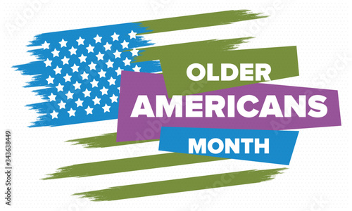 Older Americans Month. Celebrated in May in the United States. National Month of observance for Older Americans. Poster, card, banner and background. Vector illustration