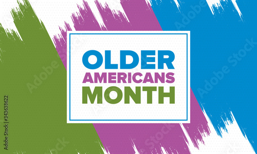 Older Americans Month. Celebrated in May in the United States. National Month of observance for Older Americans. Poster, card, banner and background. Vector illustration