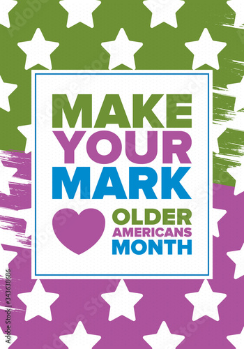 Older Americans Month. Celebrated in May in the United States. National Month of observance for Older Americans. Poster, card, banner and background. Vector illustration
