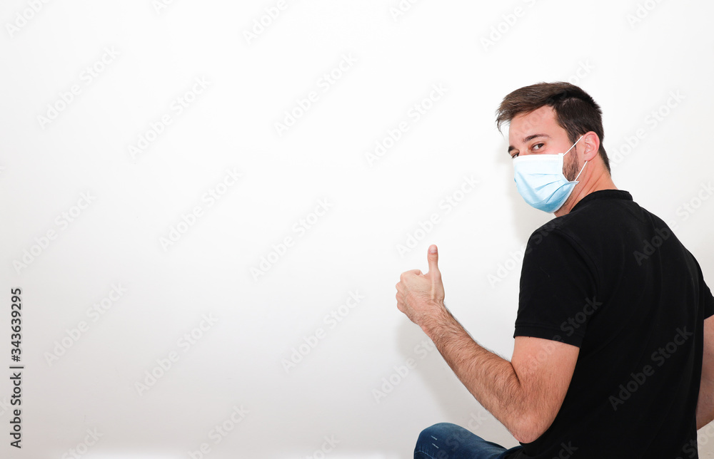 Man with facial mask. Copy Space. Man with facial mask. Copy Space.