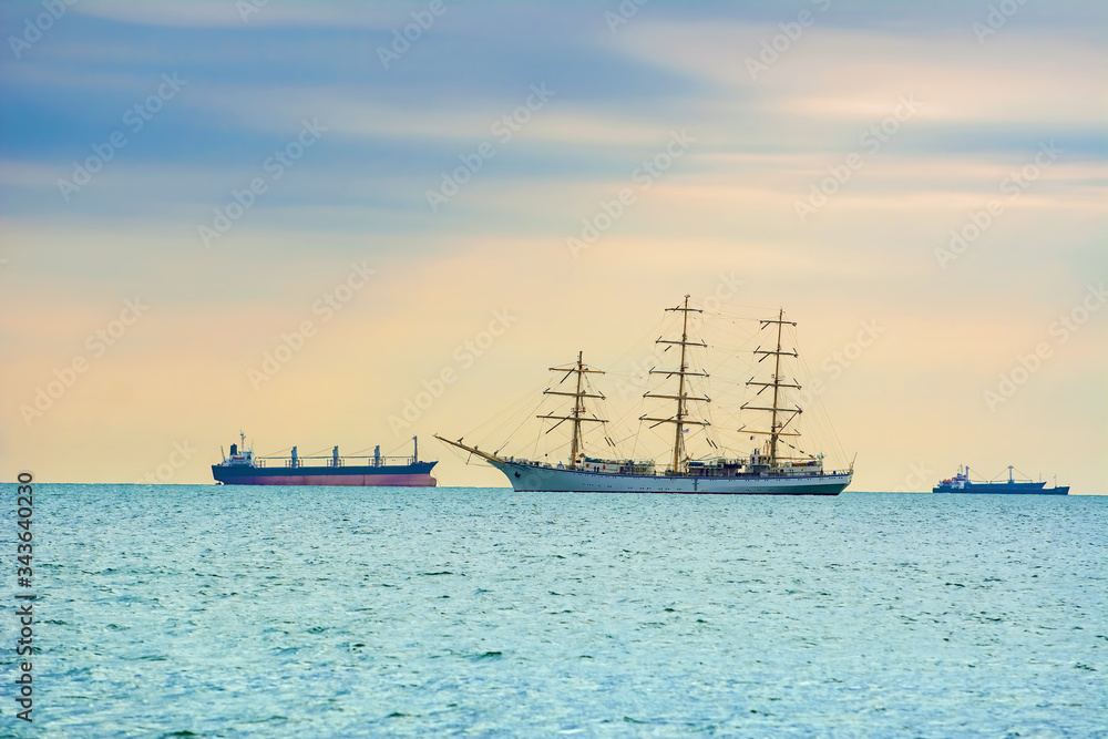 Sailing Ship in the Sea Sailing Ship in the Sea