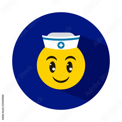 Emojis coronavirus concept, nurse emoji icon, block style