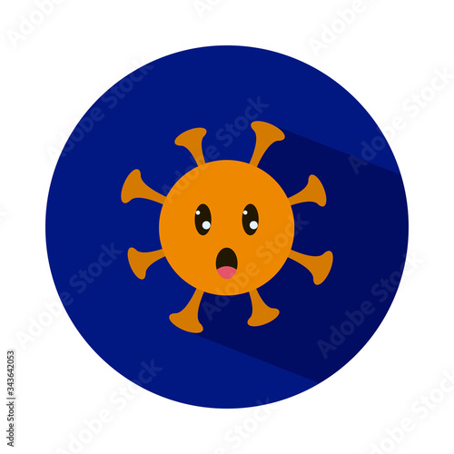coronavirus emoji surprised icon, block style