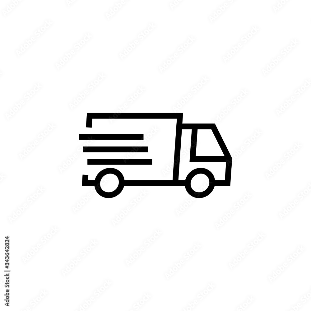 Express delivery vector icon in outline style icon, isolated on white background