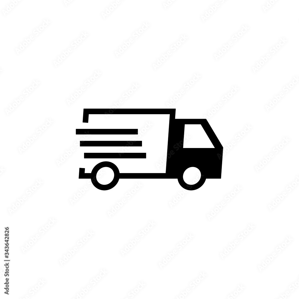 Express delivery vector icon in black flat shape design icon, isolated on white background Express delivery vector icon in black flat shape design icon, isolated on white background