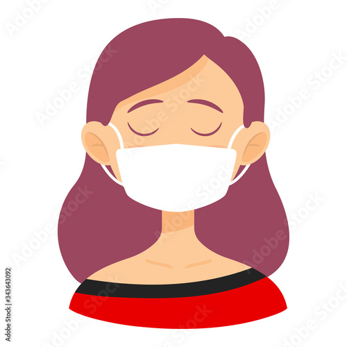 Isolated sick woman