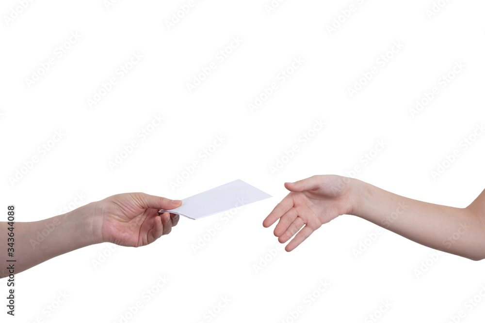 Obraz premium two ladies taking white note paper