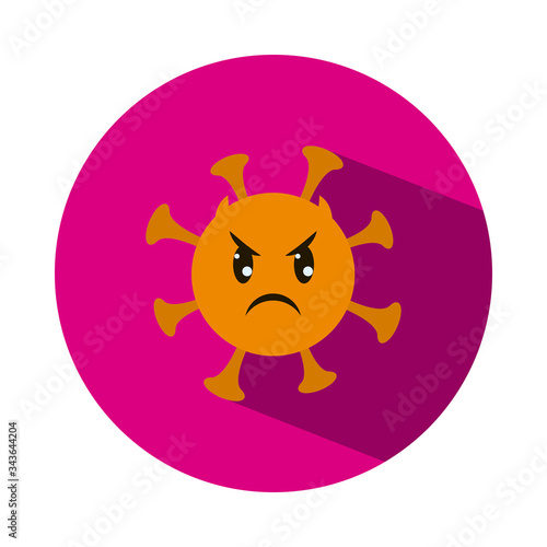coronavirus angry emoji icon, block style