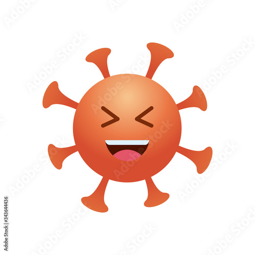 coronavirus emoji laughing, gradient style