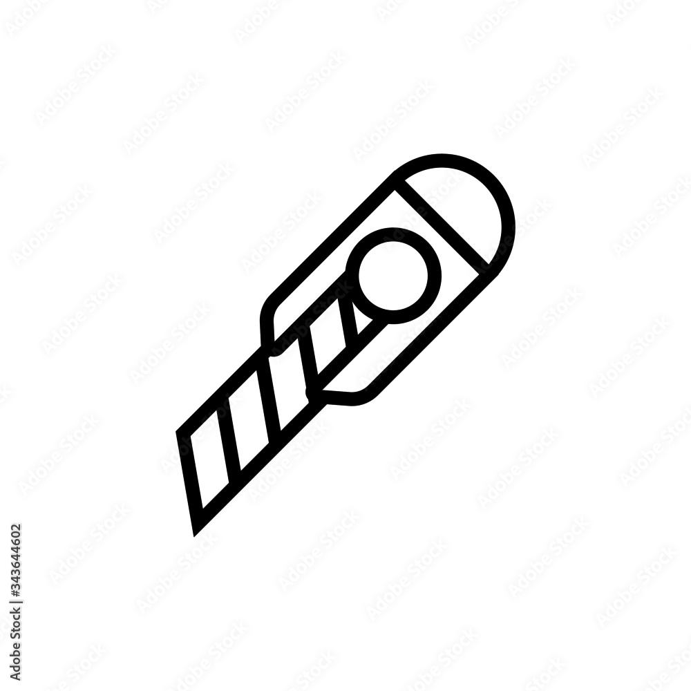 Cut, Cutting, cutter, Blade, Carpentry, tool flat icon lineart style isolated on white background Cut, Cutting, cutter, Blade, Carpentry, tool flat icon lineart style isolated on white background