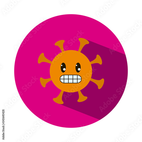 coronavirus emoji smiling icon, block style