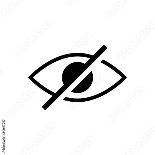 Hidden vector icon on white background, hidden icon symbol sign in black flat shape design isolated on white background
