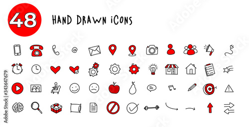 48 Hand Drawn Icons photo