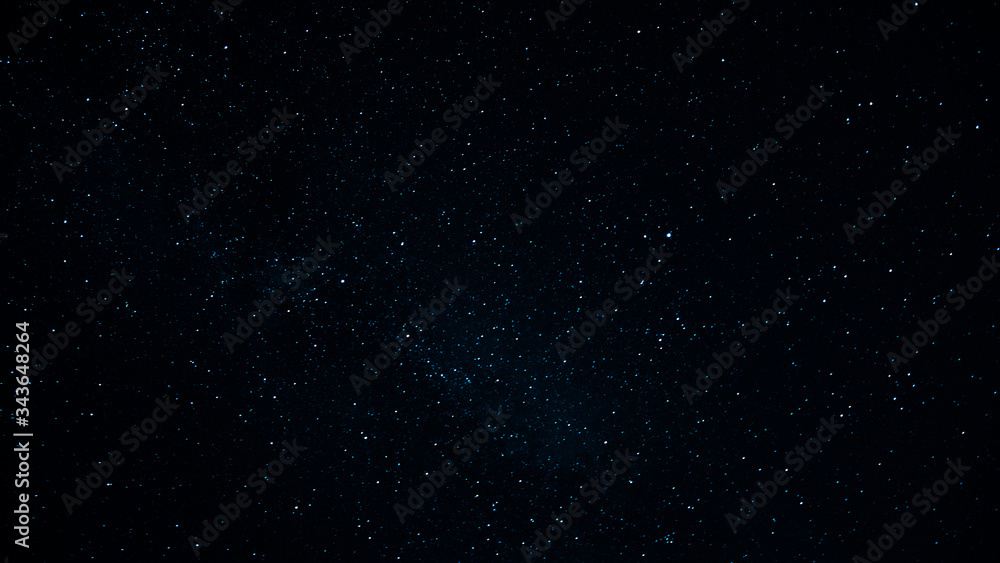 Black Night Sky Filled with Countless Stars in Outer Space