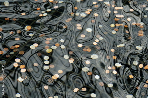 Coins on the bottom of a pond wishing well photo