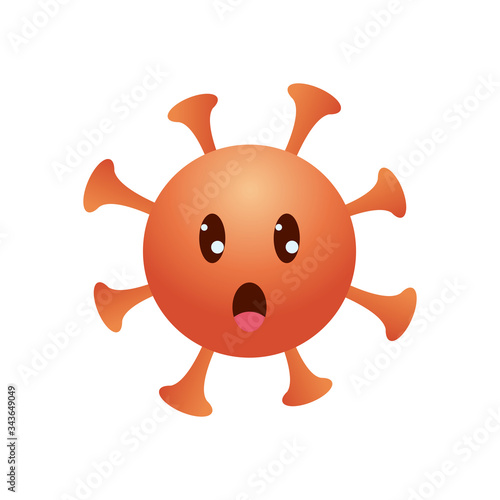 coronavirus emoji surprised icon, gradient style