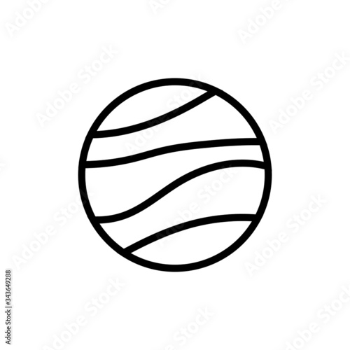 Planets vector icon, Flat vector planets icon symbol  in outline, lineart style on white background