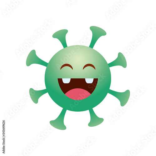 Emoji covid 19 concept, emoji coronavirus virus smiling icon, gradient style