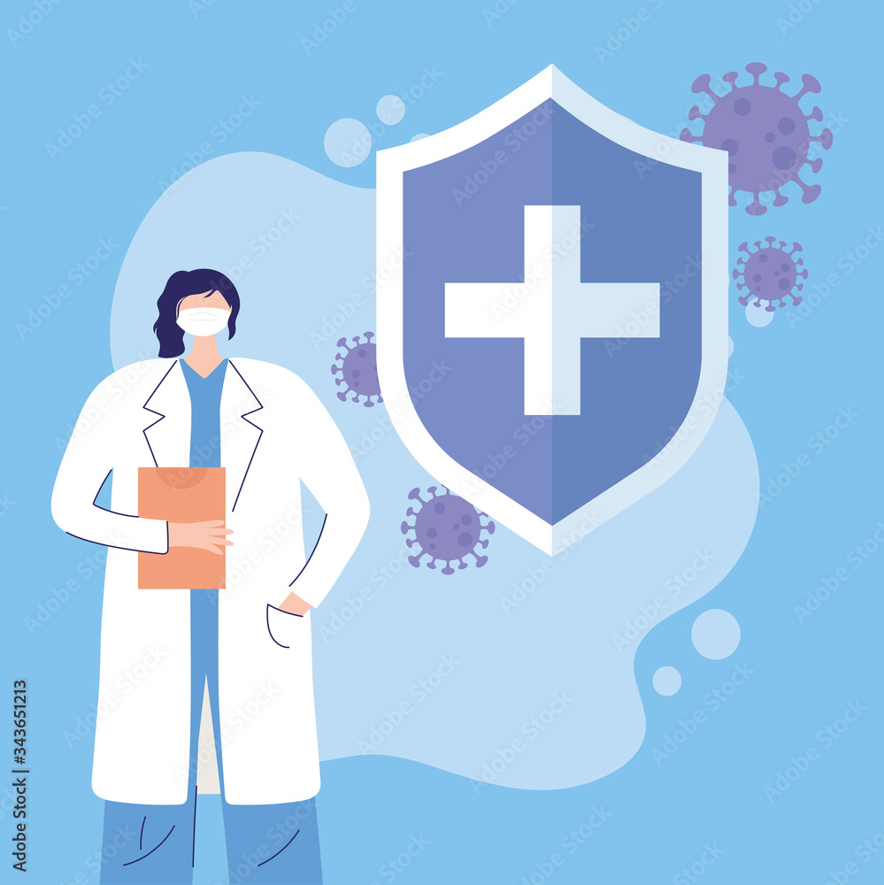 thanks, doctors, nurses, female physician with medical report and thanks, doctors, nurses, female physician with medical report and