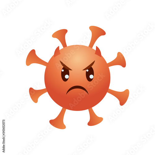 coronavirus angry emoji icon, gradient style