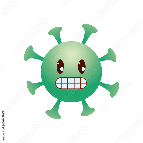 Happy coronavirus emoji icon, gradient style
