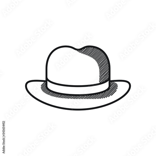 Happy fathers day concept, elegant hat icon, line style