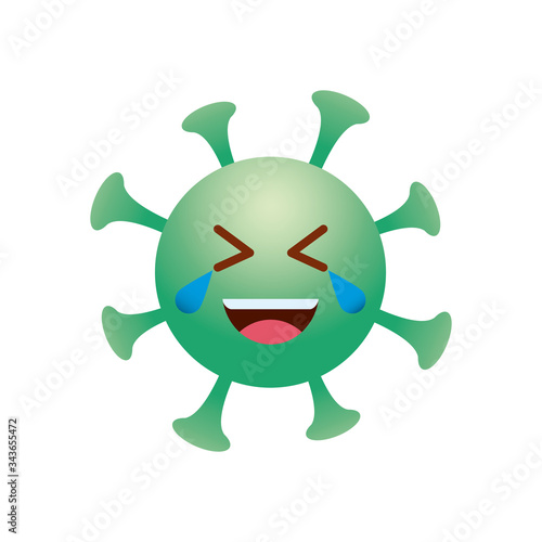 coronavirus emoji crying of laugh, gradient style