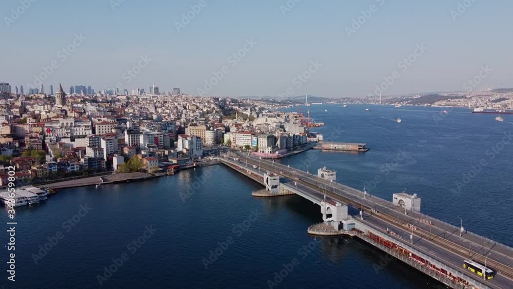 Aerial view of Galata tower and Golden Horn Aerial view of Galata tower and Golden Horn