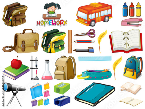 Set of school element