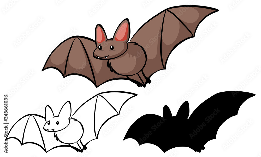 Fototapeta premium Set of bat cartoon
